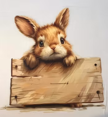 Kaninunge bak planke DTF