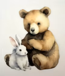 Bamse med kanin DTF