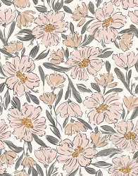 OD- Fallen Blooms Peach Pink Sage Green