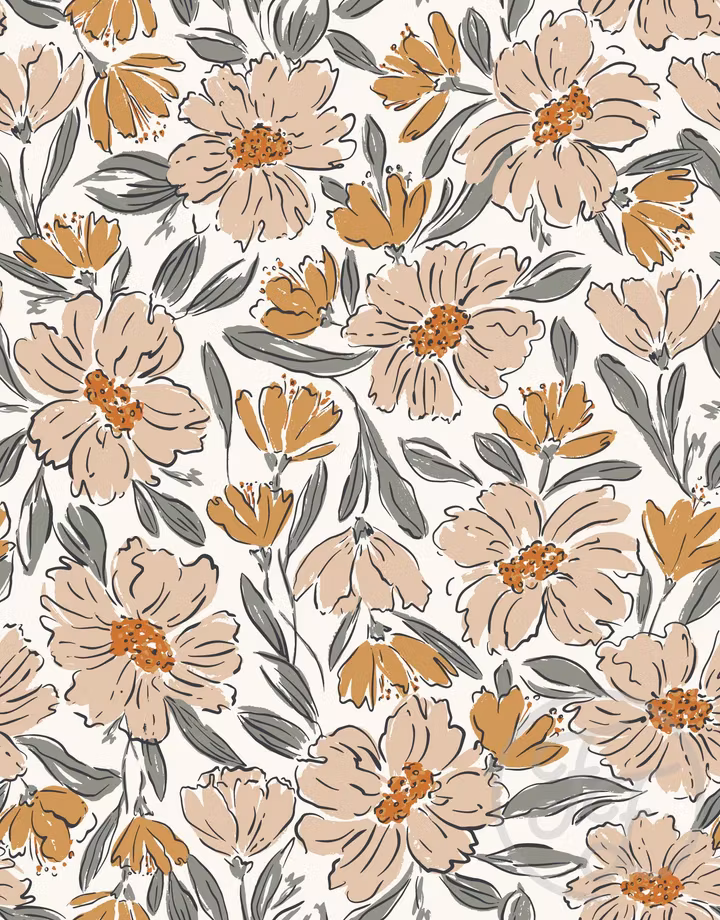 OD- Fallen Blooms Ivory Cream Yellow