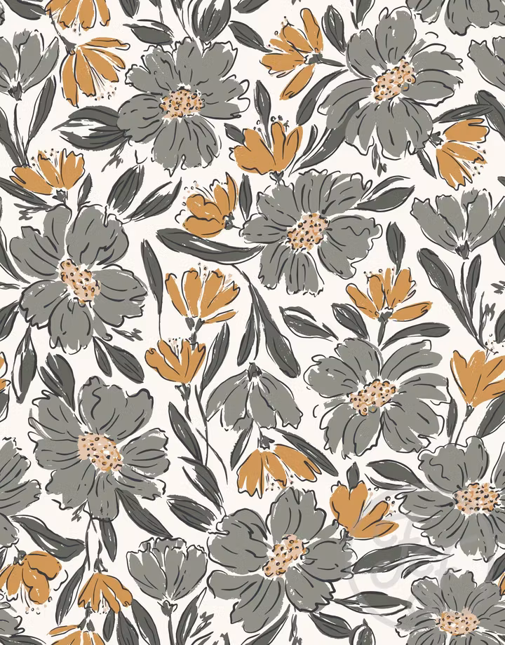 OD- Fallen Blooms Sage Green Yellow