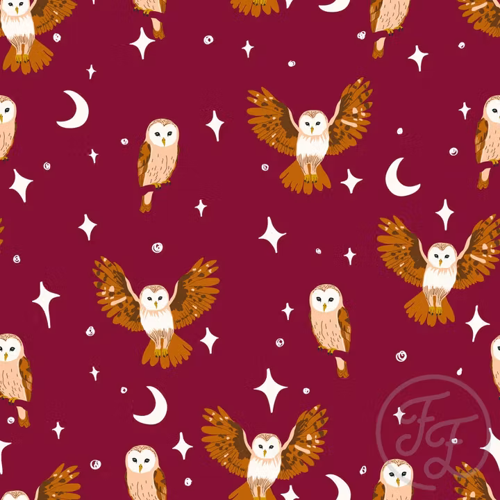 OD- Owls in Wine Red
