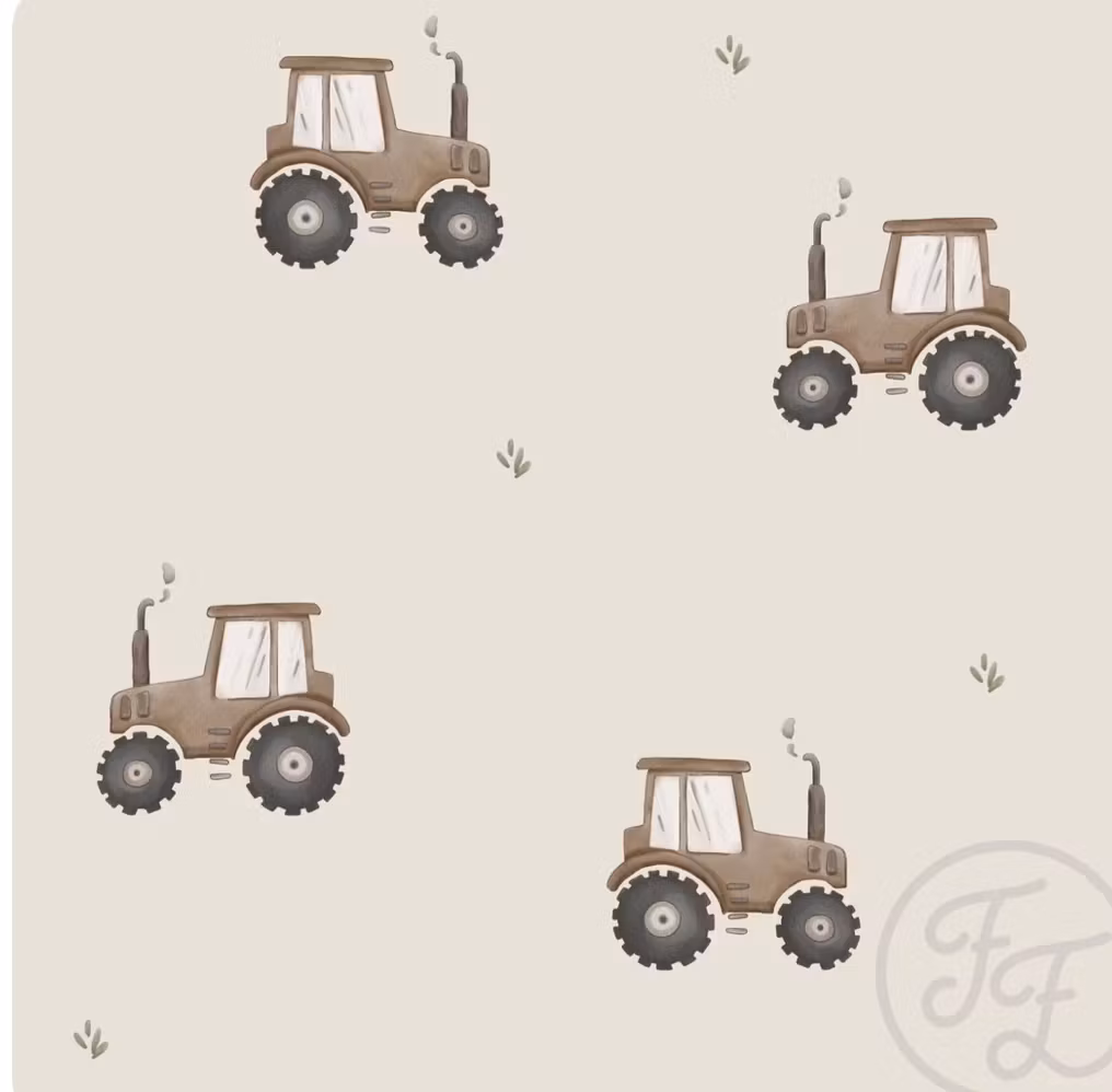 Brown tractor neutral ribbjersey