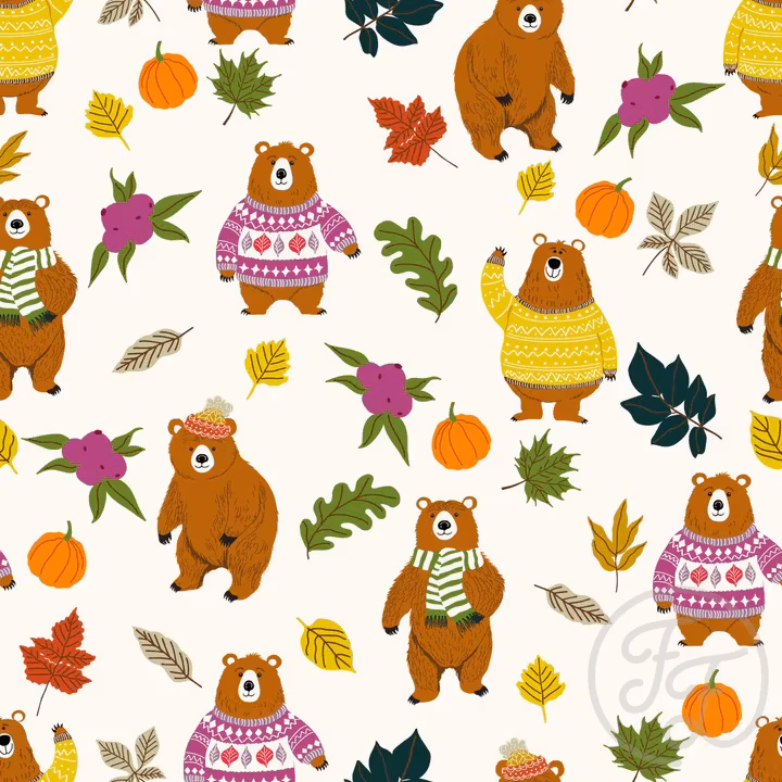 OD- Bear in Sweater in White