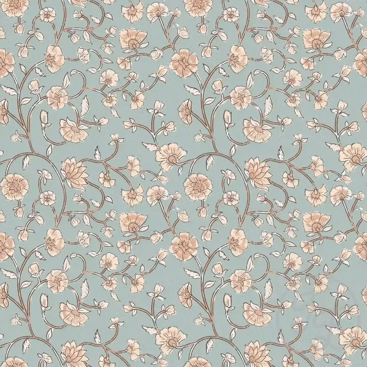 OD- Tiny Trailing Floral Aquamarine