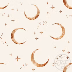 OD- Copper Moon and Stars Ecru