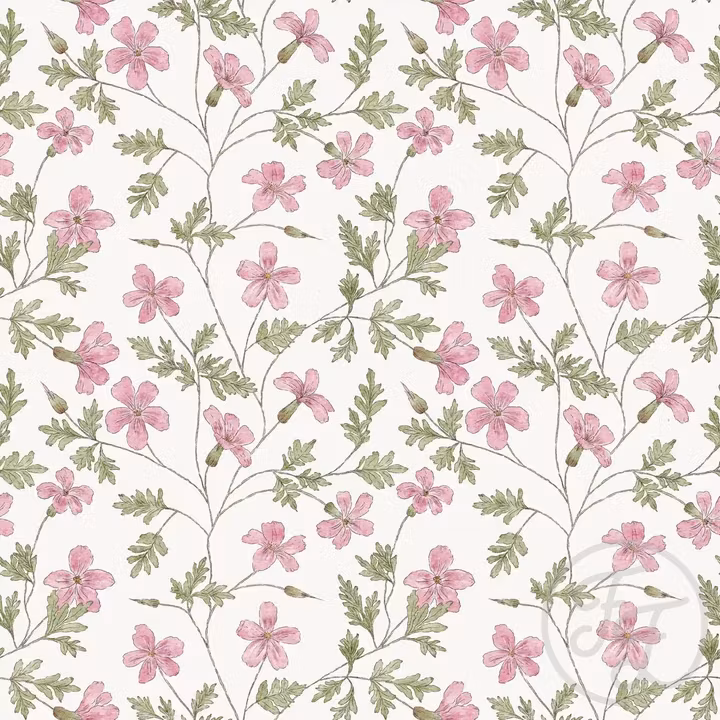 OD- Pink Leafy Flowers Roberta