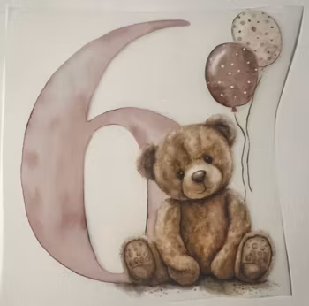 DTF brun bamse 6 år bursdag