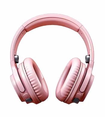 Rosa hodetelefoner DTF