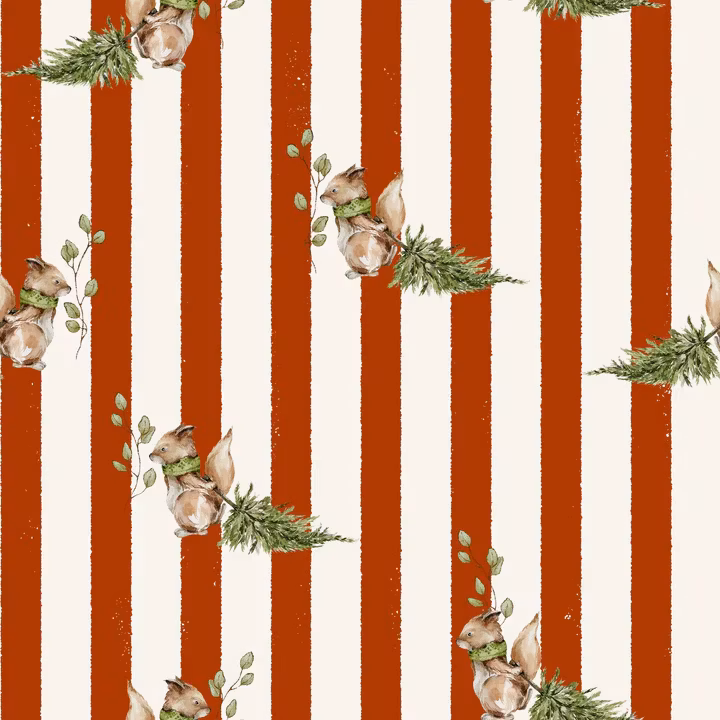 OD- Red Stripes Squirrels with trees