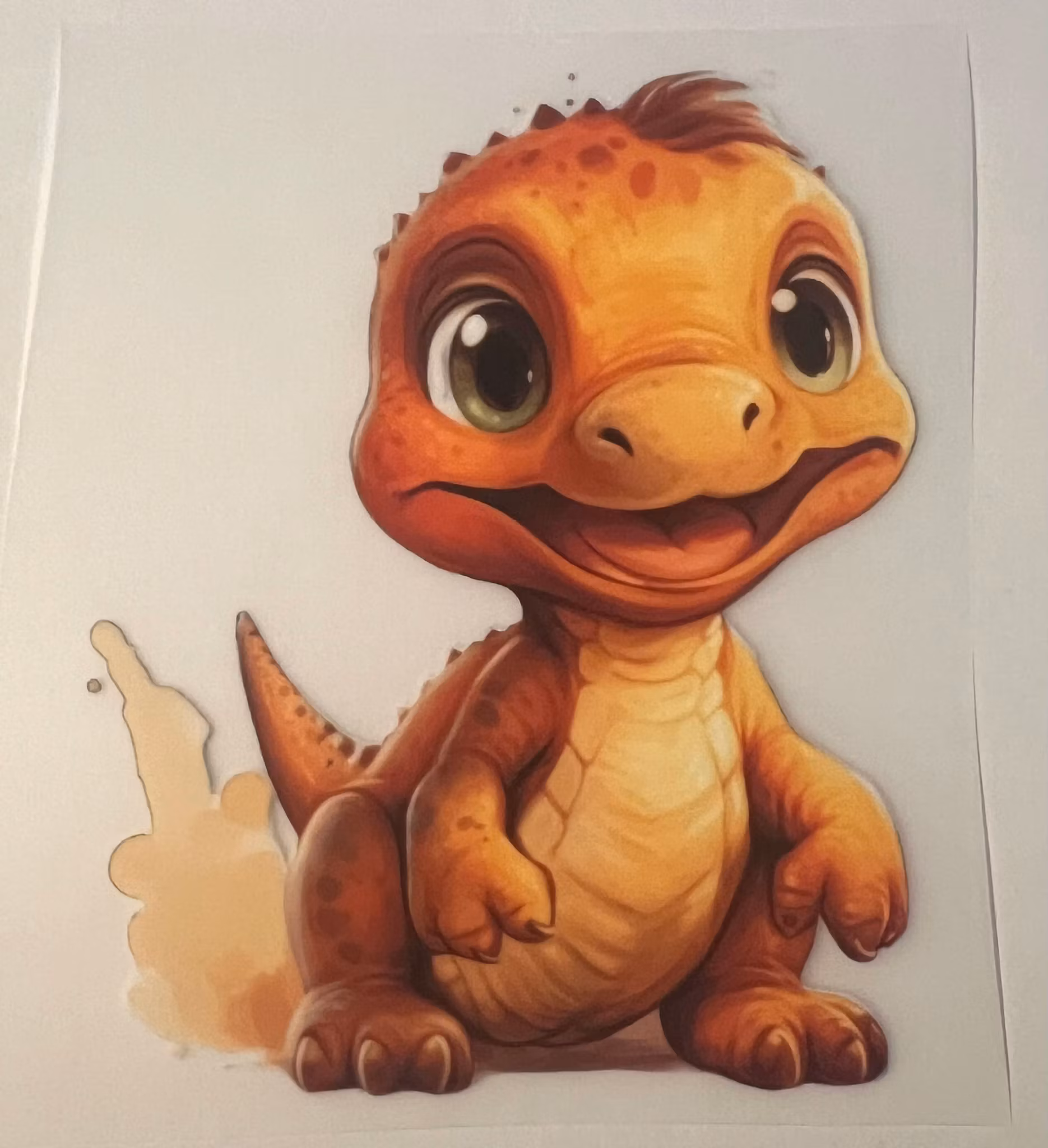 DTF søt oransje dragebaby