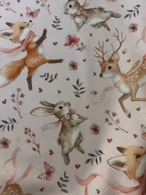 Rosa skogsdyr ribbjersey