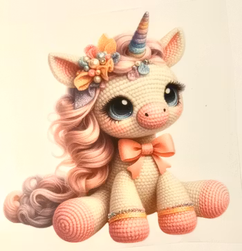 DTF heklet enhjørning 4