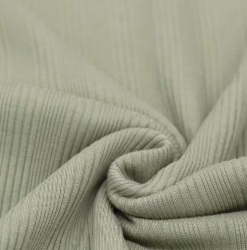 Iregulær ribbjersey dusty green