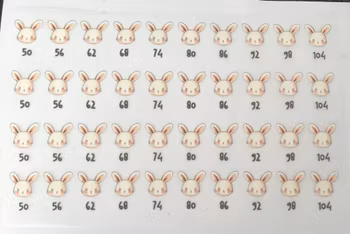 Størrelsesmerker kanin 50-104