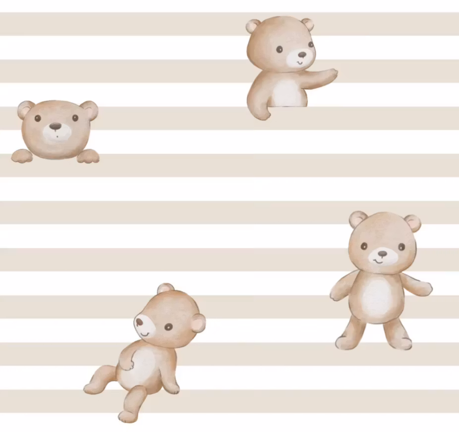 Ben teddy beige stripes Ribbjersey