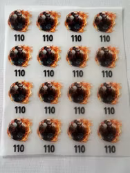 DTF størrelsesmerke brennende fotball