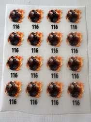 DTF størrelsesmerke brennende fotball