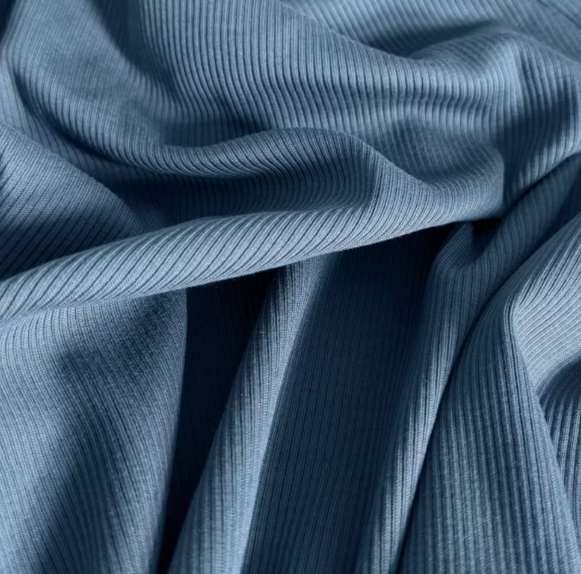 Ribbjersey dusty blue