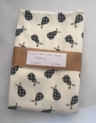 Gingham pears dark small 1 meter