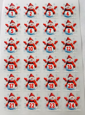 DTF snømenn til julekalender