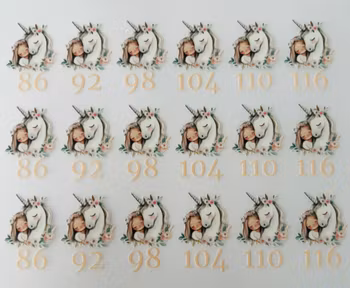 DTF str merke jenta og enhjørningen multi