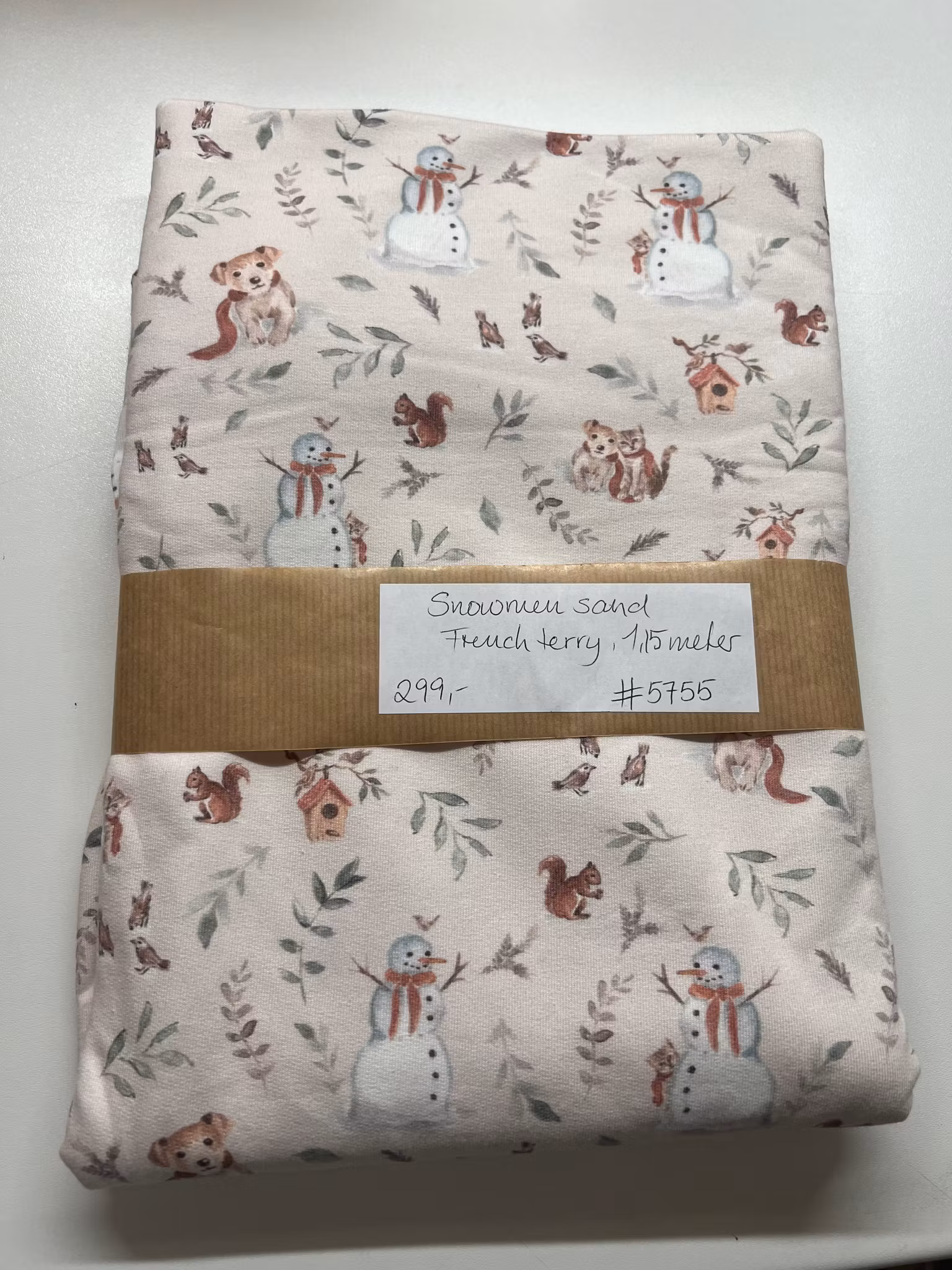 Snowmen sand french terry 115 cm