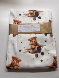 Søte bamser i fly ribbjersey 80 cm