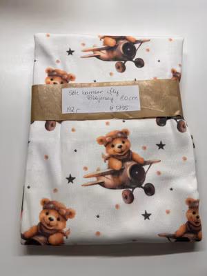 Søte bamser i fly ribbjersey 80 cm