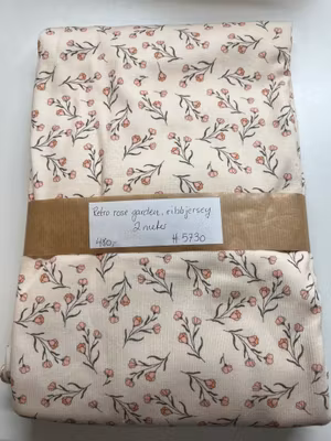 Retro rose garden ribbjersey 2 meter