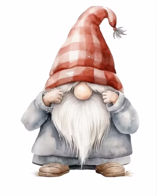 Nisse med rutete lue