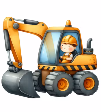 SM gravemaskin med arbeider