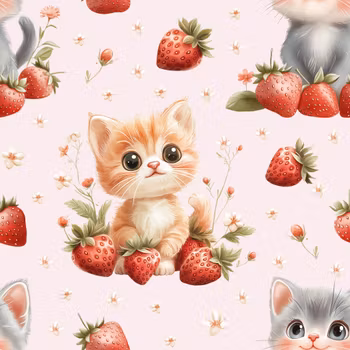 Kattunger og jordbær