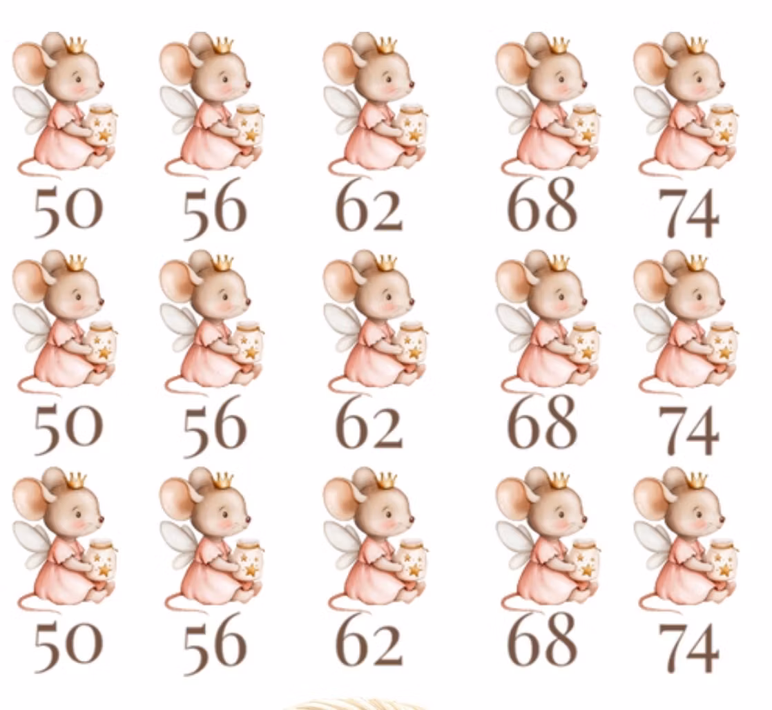 DTF musefrøken med krukke str 50-74