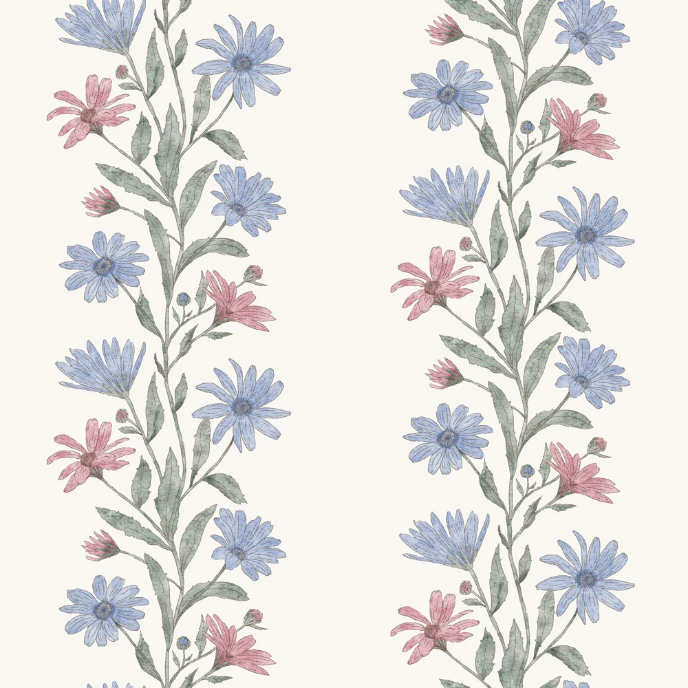 OD- Blue Pink FLower Lines Florina