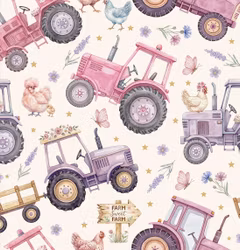 Lilla og rosa traktor jersey
