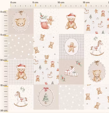 OD- William Teddy Xmas Patchwork – Beige