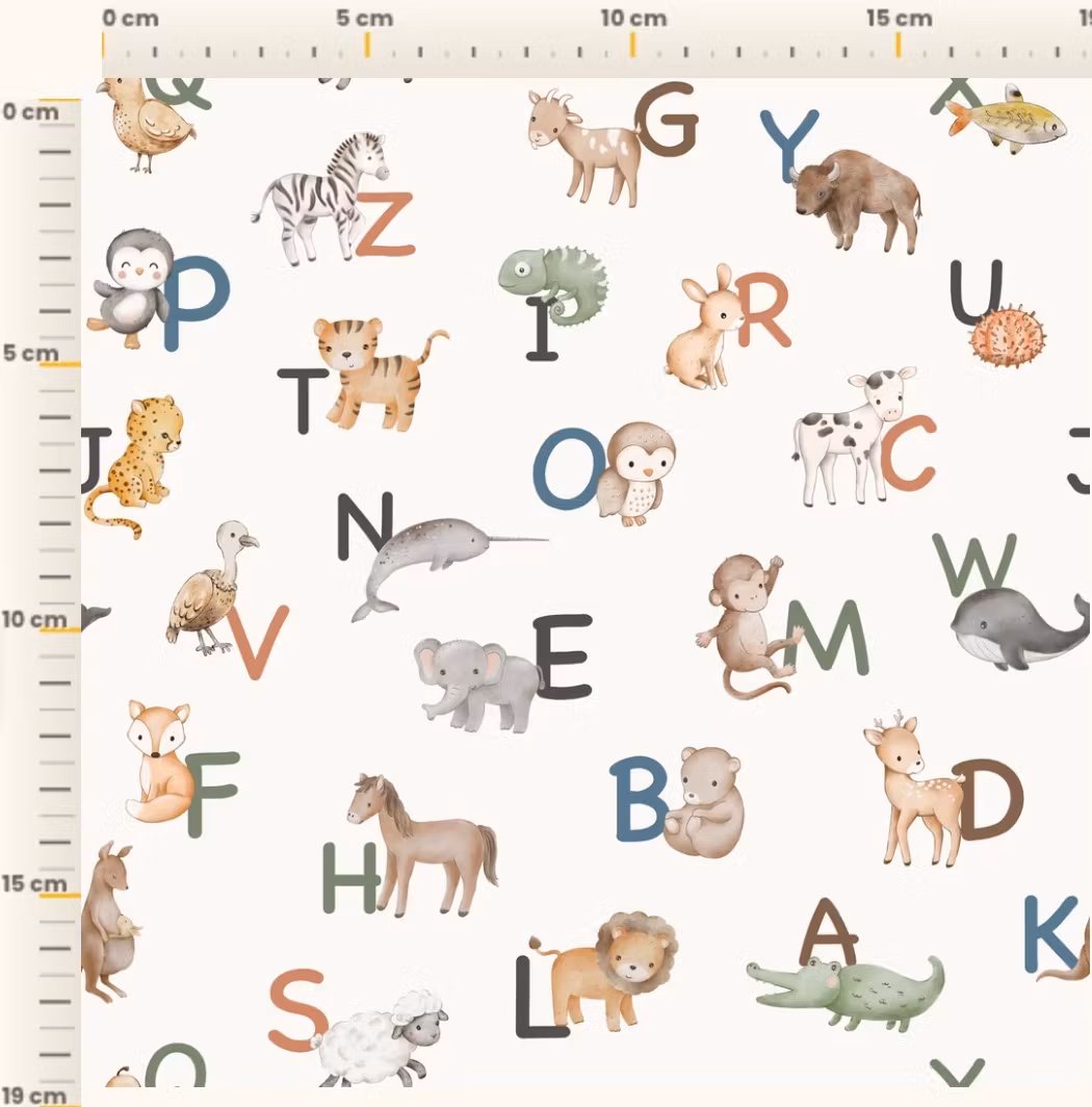OD- Alphabet Animals English – Off White