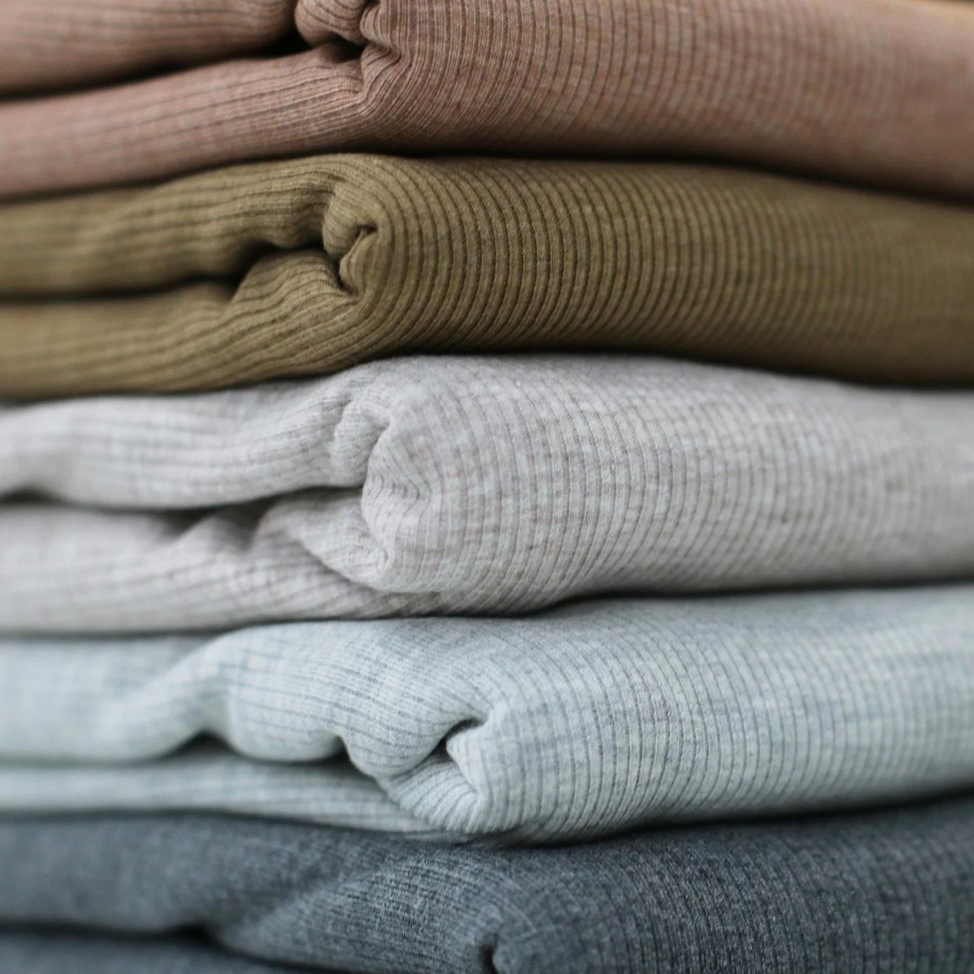 Rib Knit Jersey Green Melange