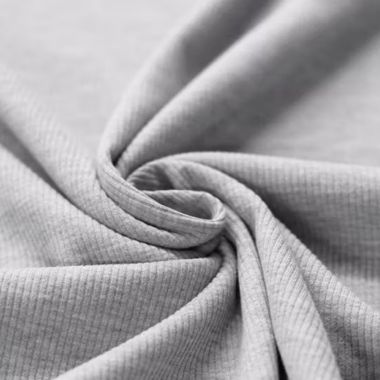 Rib Knit Jersey Light Grey Melange
