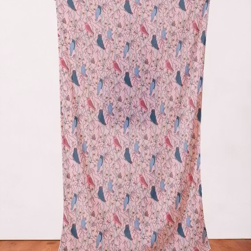 Quilters Cotton Cockatoos Cool Berry