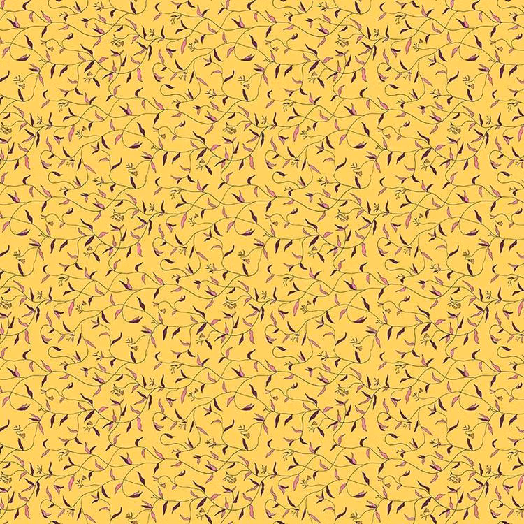 Quilters Cotton Wispy Vines Summer Sunshine