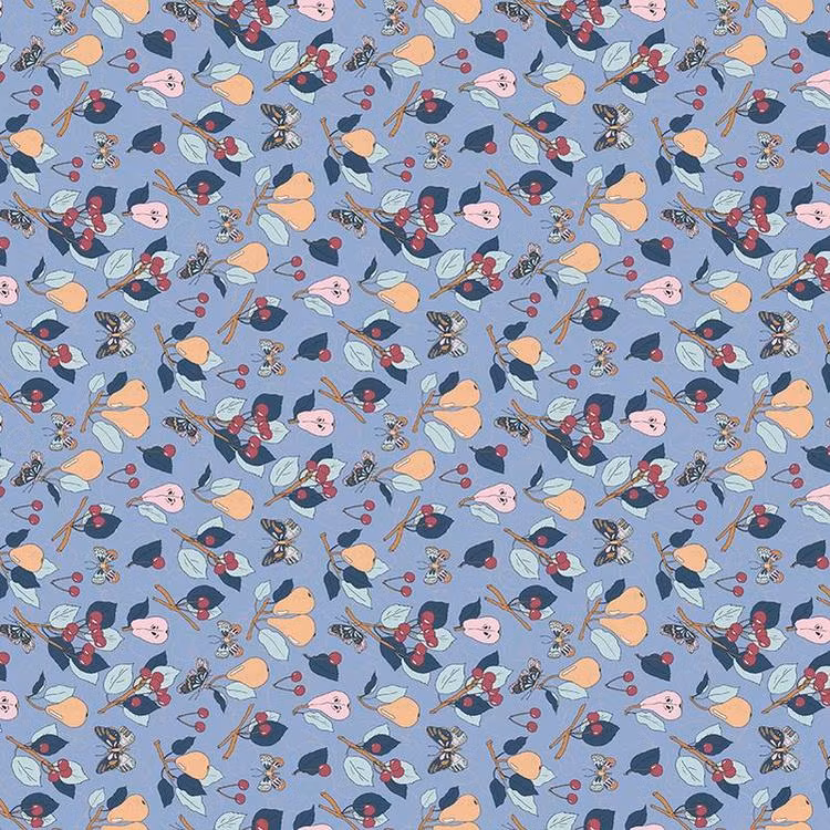 Quilters Cotton Cherries and Pears Cool Berry
