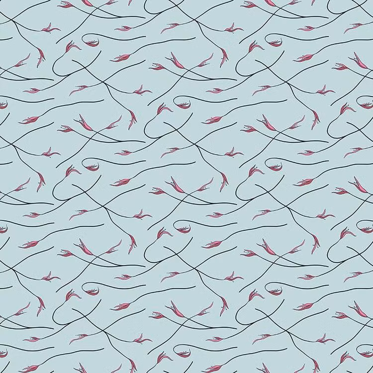 Quilters Cotton Whispy Grass Cool Berry