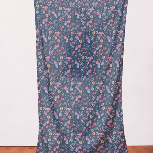 Quilters Cotton Peaches and Wild Roses Cool Berry