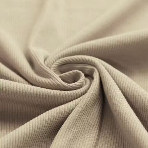 Rib Knit Jersey Dark Beige