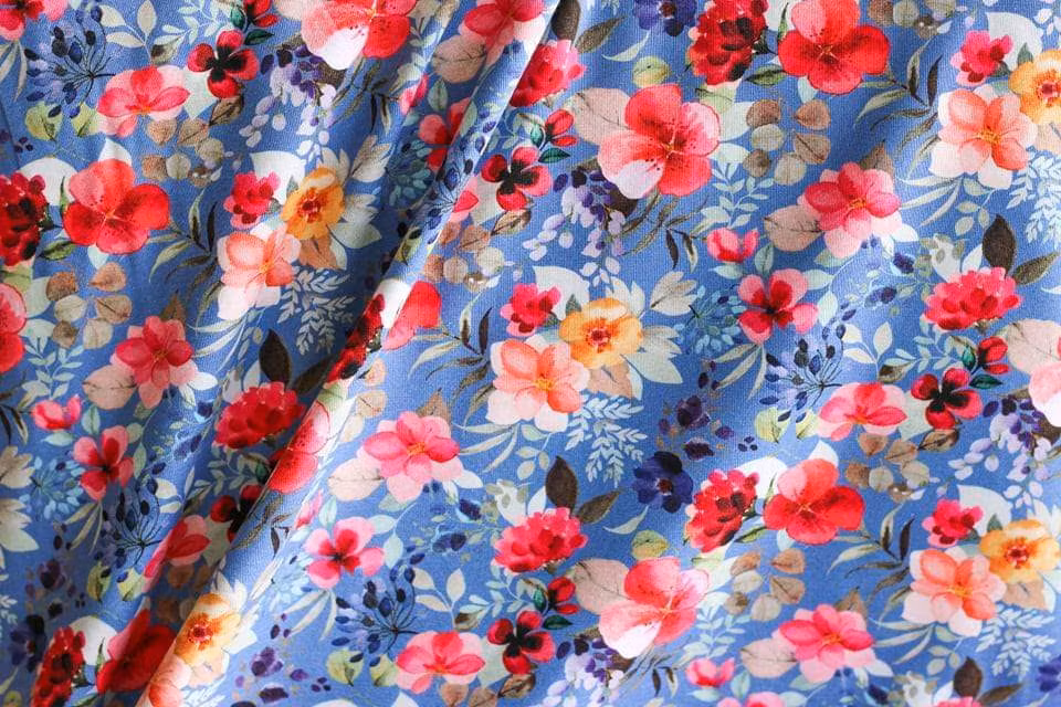 Jersey Flowers Blue Shadow