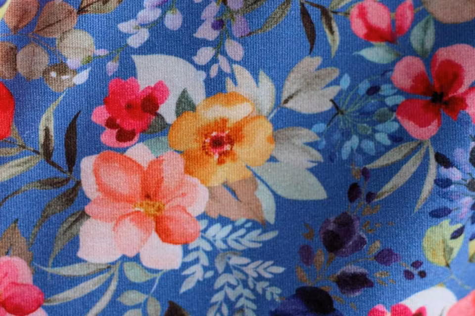 Jersey Flowers Blue Shadow