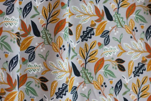 French Terry Autumn Leaves Grey