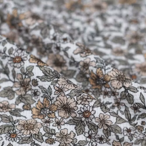 Våffeljersey Vintage Floral Peach